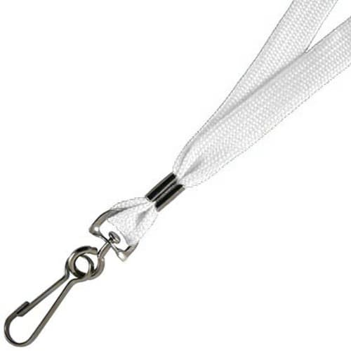 Custom Printed 10mm Tubular Lanyards in White from Total Merchandise