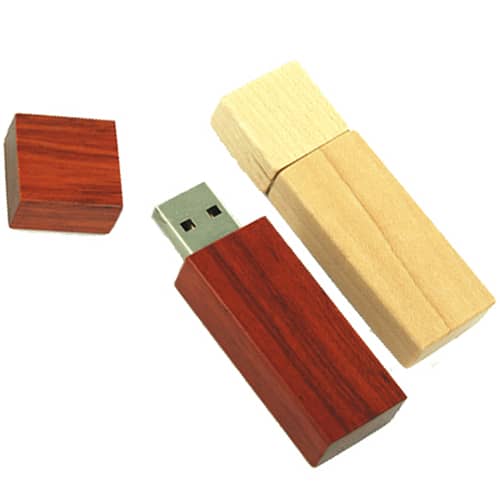 Choose from light wood or dark wood for a promotional wooden USB that matches your corporate identity to a tee!