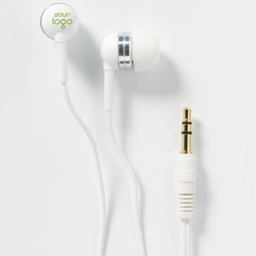 Printed Ear Buds for Company Merchandise Ideas