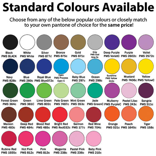 We have a huge range of standard colours available with our promotional Sticky Phone Card Holders - take your pick!