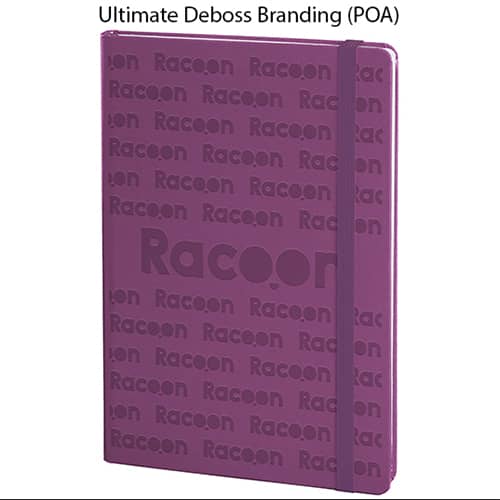 Promotional Notebooks for merchandise ideas ultimate deboss example