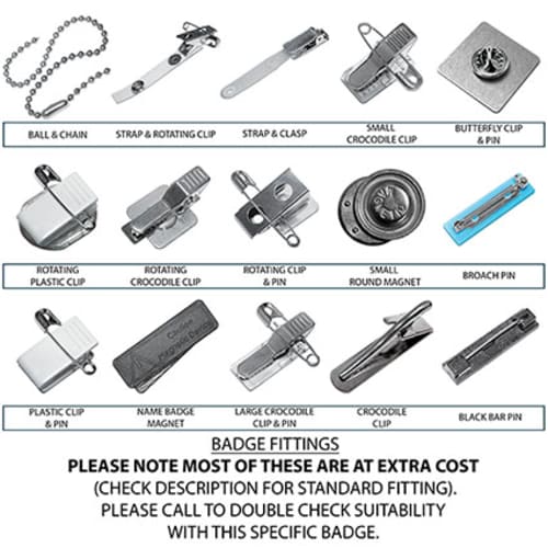 Range of Fittings Available for Plastic Staff Name Badges from Total Merchandise