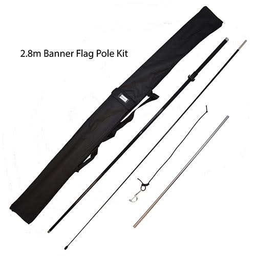 The banner flag pole kit is simple to assemble and will ensure your branding can be seen by all!