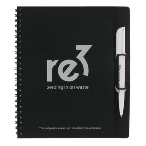 Recycled Tyre Note Pad With Pen Holder