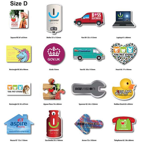 Size D Shaped Flexible Fridge Magnets Printed with Your Logo from Total Merchandise