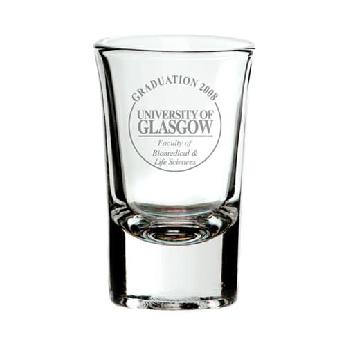 Promotional Flared Top Tot Glasses Custom Engraved with your Logo by Total Merchandise