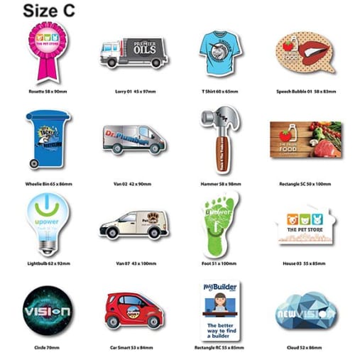 Size C Shaped Flexible Fridge Magnets Printed with Your Full Colour Design from Total Merchandise