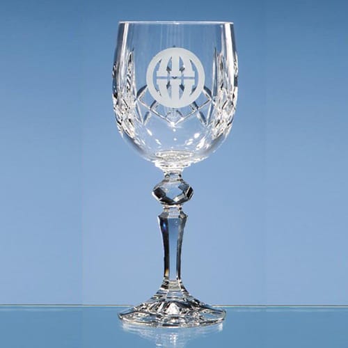 Flamenco Lead Crystal Panel Goblet for Corporate Events