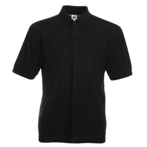 Black Fruit Of Loom Polo Shirts Branded With Your Logo From Total Merchandise