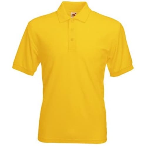 UK Printed Fruit of the Loom Men's Polo Shirts in Sunflower Yellow from Total Merchandise