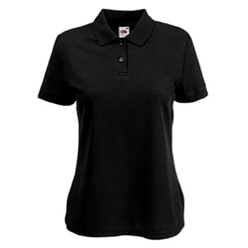 Fruit of the Loom Lady Fit Polo Shirts in Black