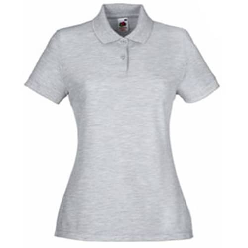 Promotional Fruit of the Loom Lady Fit Polo Shirts in Heather Grey from Total Merchandise