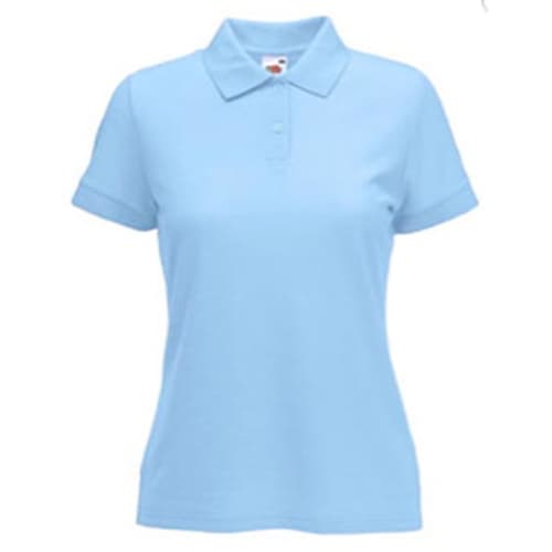 Fruit of the Loom Lady Fit Polo Shirts in Sky Blue