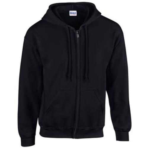 Gildan Zipped Hoodies in Black