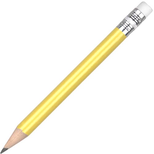 UK Printed Golf Pencils with Eraser in Yellow from Total Merchandise