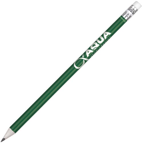 Promotional Recycled Paper Pencil in Green Printed with a Logo by Total Merchandise