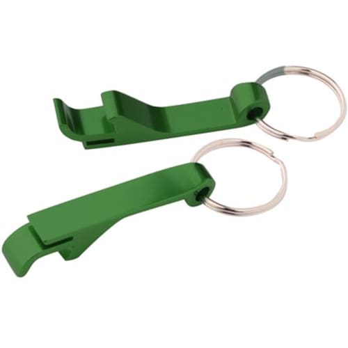 Corporate Branded Talon Bottle Opener Keyring in Green from Total Merchandise