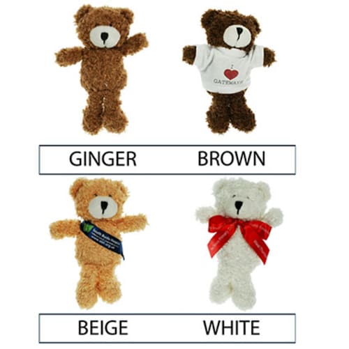 15cm Jimbo Beanie Bear with Bow