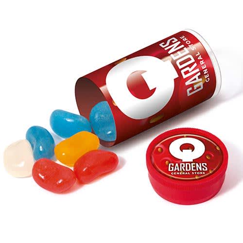 Promotional Mini Tubes of Jelly Beans Printed with a Company Logo from Total Merchandise