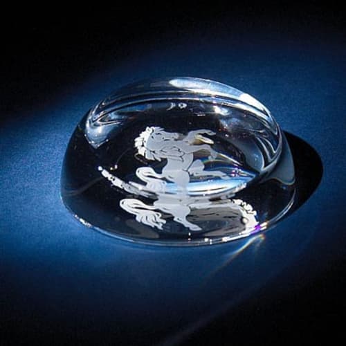 Lead Crystal Sloping Dome Paperweight