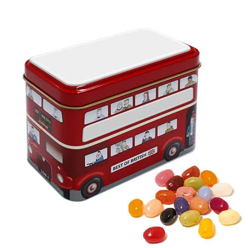 Promotional Jelly Bean London Bus Sweets with Blank Spaces Ready for Printing by Total Merchandise