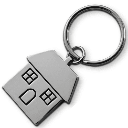 Engraved House Keyring made from metal and supplied in a neat presentation box