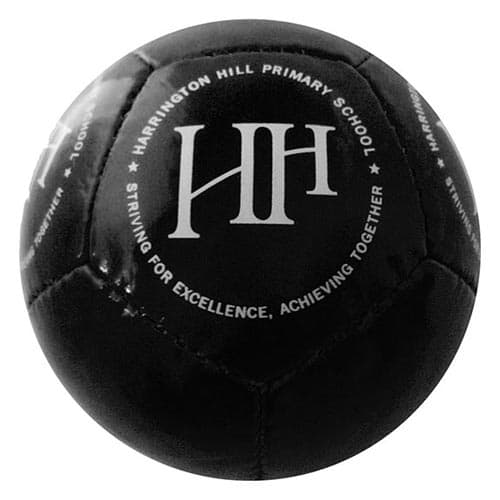 Branded Mini Footballs in Black Printed with Your Logo from Total Merchandise