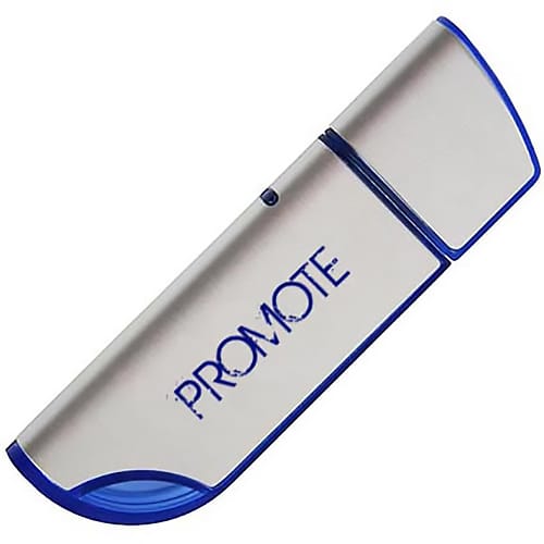 Modern USB Flashdrive in Silver/Blue