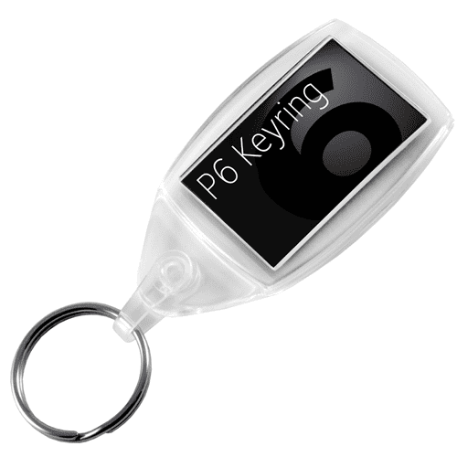 Promotional P6 Keyring Printed with a company logo from Total Merchandise