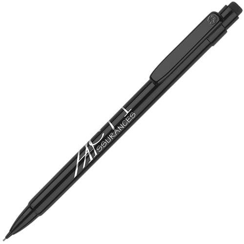 Promotional Recycled Mechanical Pencil in Black Printed with a Logo by Total Merchandise