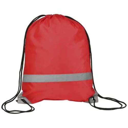 Reflective Drawstring Rucksacks in Red