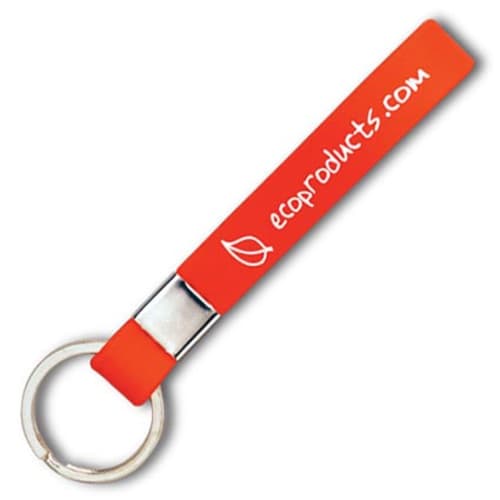 Silicon Strap Promotional Keyring Fob In Red From Total Merchandise