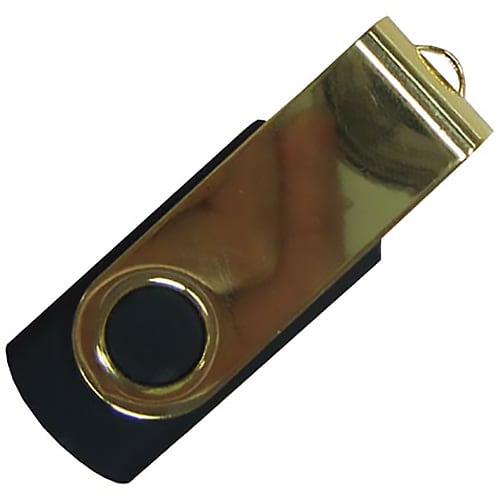 USB Gold Edition Twist Flashdrives in Shiny Gold/Black