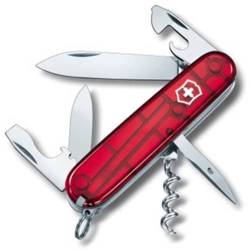 Victorinox Spartan Pocket Knife in Translucent Red available from Total Merchandise