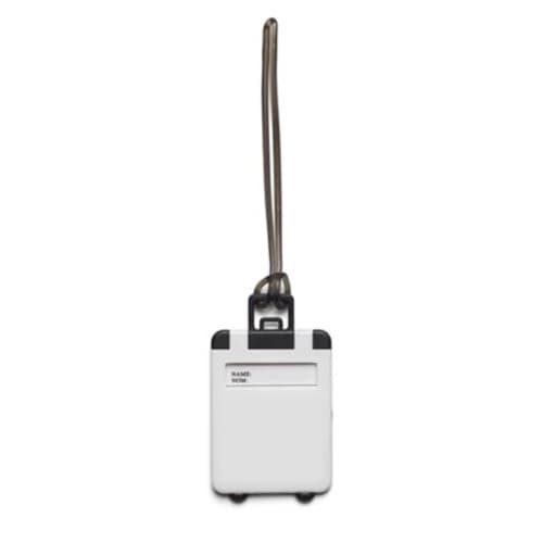 Custom branded Value Plastic Luggage Tags in white from Total Merchandise
