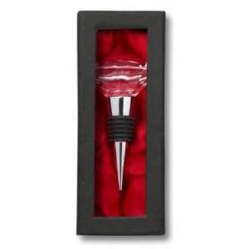 Printed Wine Stoppers have a crystal top and are supplied in a red silk lined gift box