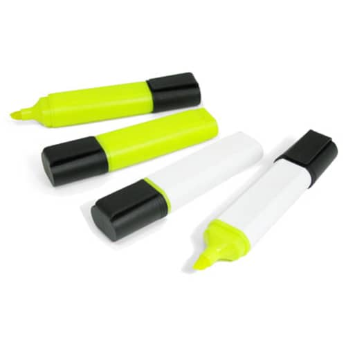 Customisable Recycled Highlighter in White printed with your logo from Total Merchandise