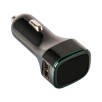 Illuminated USB Car Chargers in Black/Green