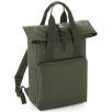 Twin Handle Roll-Top Backpacks in Olive Green