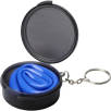 Reusable Silicone Straw Keyrings in Black/Blue