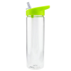 Hawaii Water Bottles with Straw in Clear/Lime Green
