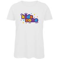 Promotional white Organic Ladies T-Shirt printed with a full colour logo from Total Merchandise