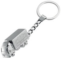 Promotional 3D Truck Keyrings in Silver with an Engraved Logo from Total Merchandise