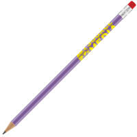 Promotional Supersaver Plastic Pencils in Purple Printed with a Logo by Total Merchandise