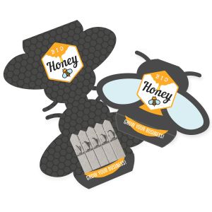 Promotional seed sticks with bee-shaped packaging