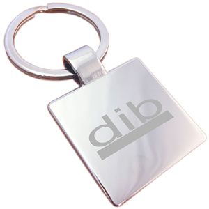 Promotional branded Square Shaped Keyrings for business gifts