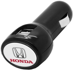Promotional Oval Illuminated Duo USB Car Chargers with logos