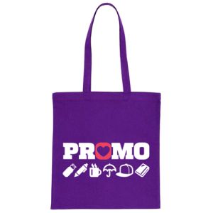 Purple Promotional Coloured Cotton Tote Bags for Events