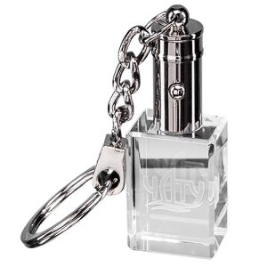 Promotional 3D Engraved LED Crystal Keyrings for Business Gifts