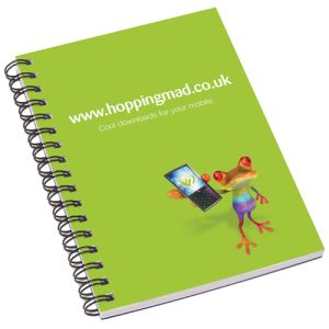 Promotional branded A6 Wiro Bound Pads with company logo